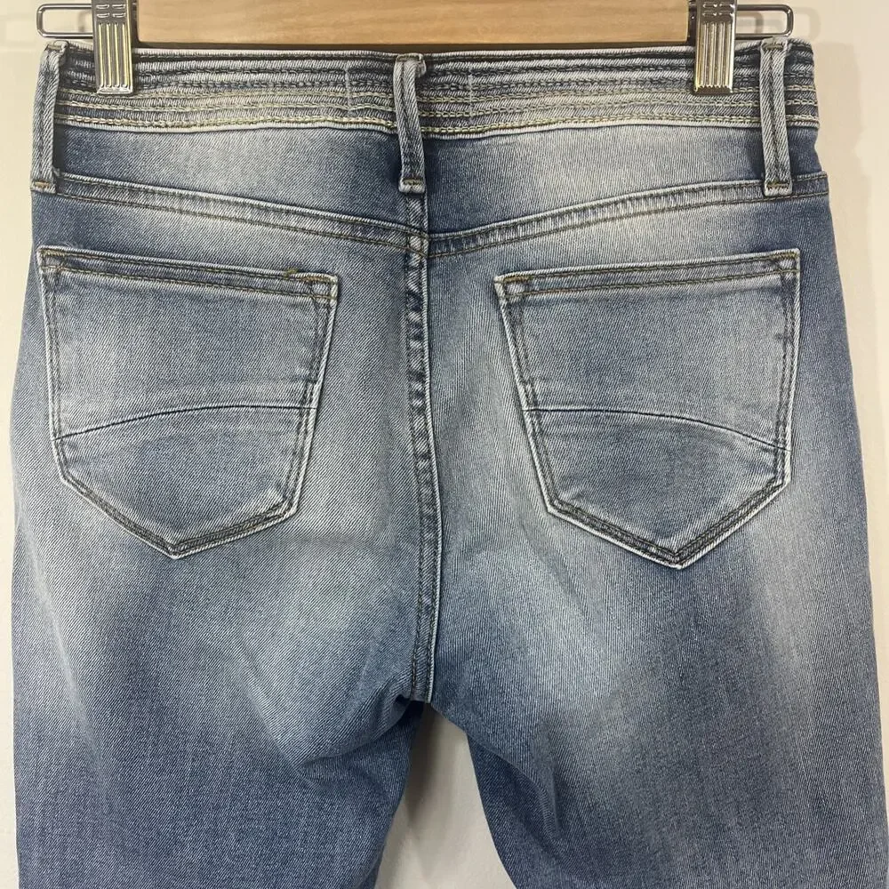 Driftwood Isabel Jeans Womens 25‎ Blue Frayed Hem Bootcut Stretch Denim Mid Rise